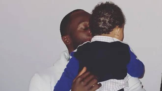 Romelu Lukaku with his son Romeo Emmanuel. The footballer has never showed the face of the boy since he was born. 