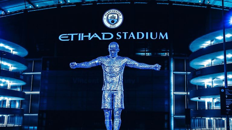 Manchester City unveiled statues of Vincent Kompany and David Silva at the Etihad Stadium