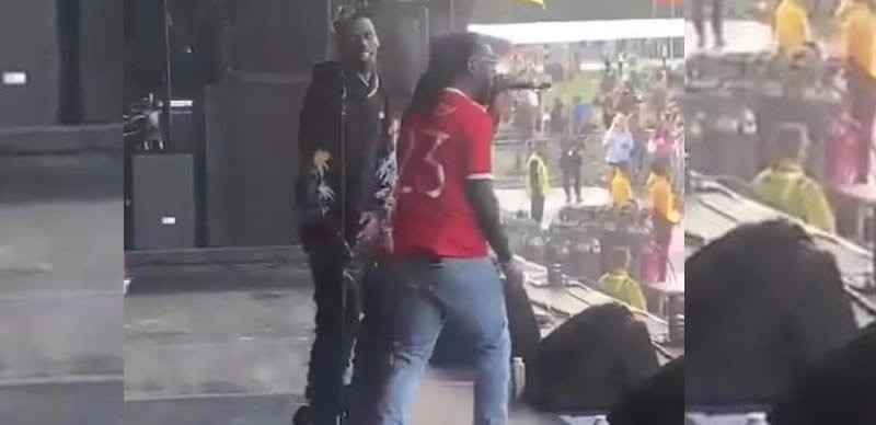Burna Boy was on stage with Paul Pogba during Parklife festival on Saturday. 