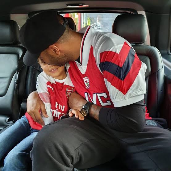 Thierry Henry and his son Tristan Henry. 