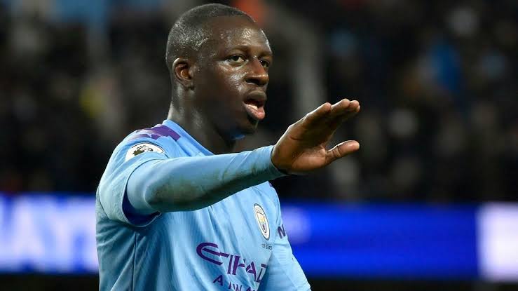 Benjamin Mendy in action for Manchester City. 