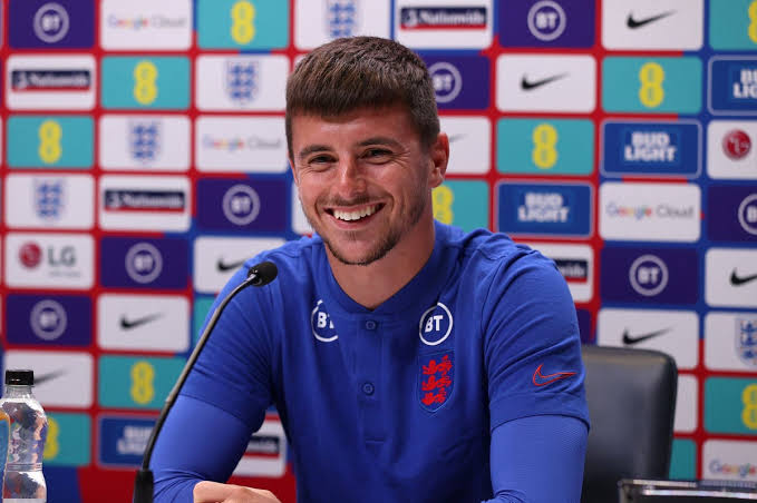 Mason Mount during the pre-match press conference for the World Cup qualification match between England and Hungary. 