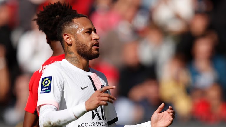 Neymar was left frustrated after 76 minutes of action against Rennes. 