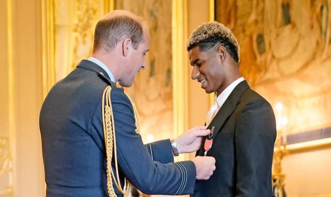 Marcus Rashford of Man United has been awarded an MBE for his campaign to support vulnerable children