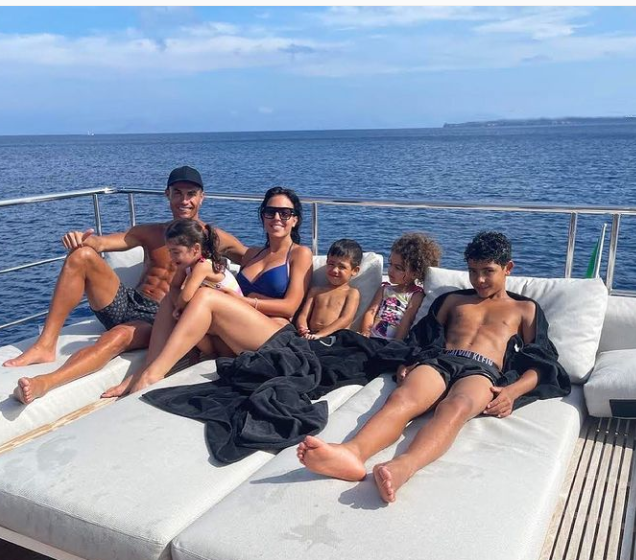 Cristiano Ronaldo and his family. 