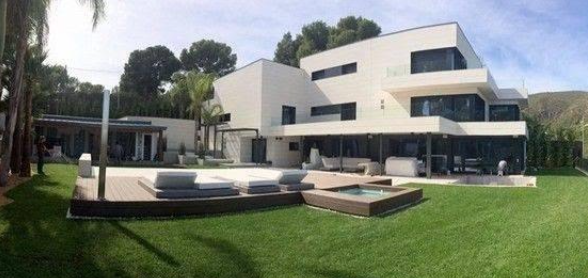 Lionel Messi's house in Castelldefels, a suburban town just outside Barcelona where Ronaldo could live if he joins FC Barcelona. 