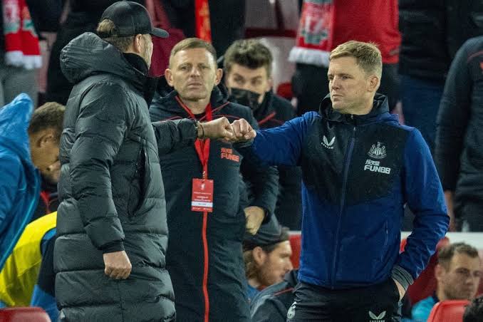 Coach Eddie Howe of Newcastle United is "really disappointed with Liverpool's first goal" against his team but that won't change anything
