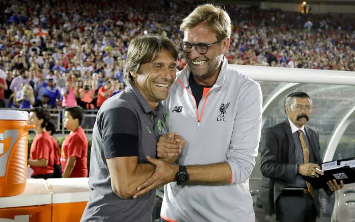 Jurgen Klopp of Liverpool and coach Antonio Conte of Tottenham Hotspur to face each other tonight. 