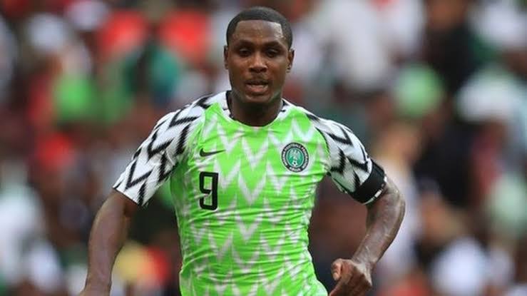 Odion Ighalo in action for the Super Eagles of Nigeria. 
