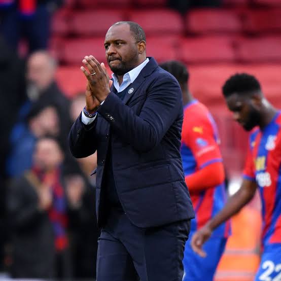 Patrick Vieira will miss the Crystal Palace trip to Tottenham Hotspur after returning a positive Covid-19 test