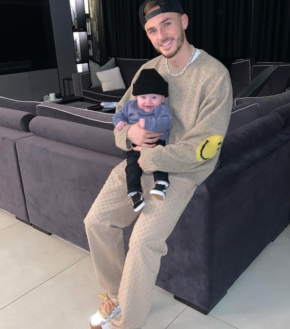 James Maddison and his son, Leo.  