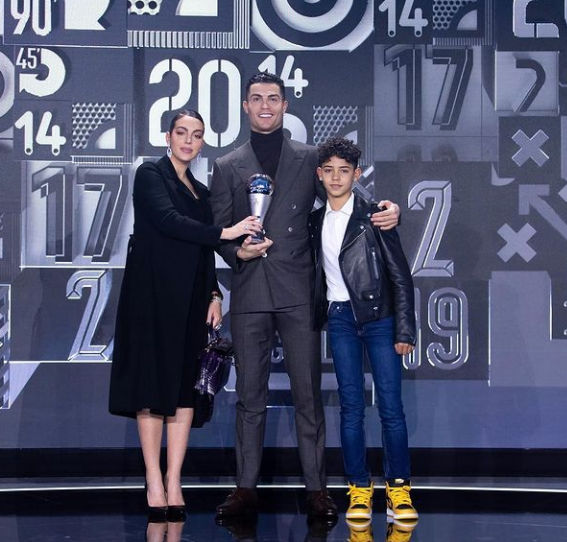 Cristiano Ronaldo attended the award ceremony alongside his lover Georgina Rodriguez, and his first son, Cristiano Ronaldo Junior. 