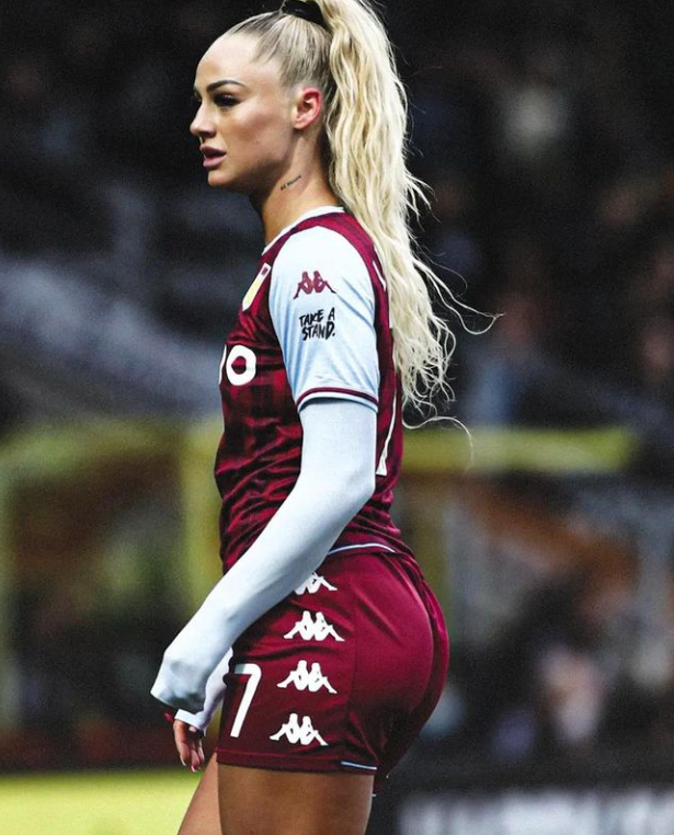 Alisha Lehmann in Aston Villa's colors. 