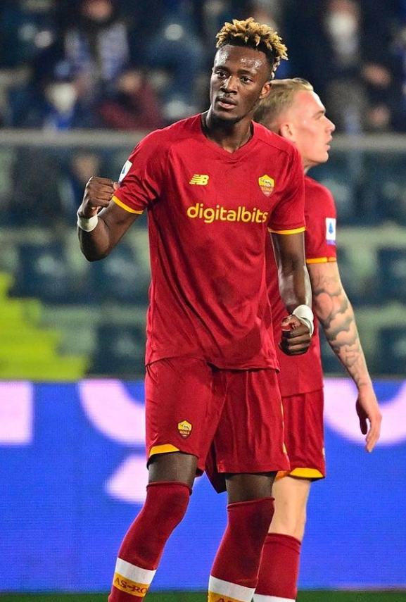 Tammy Abraham in the colors of Roma. 