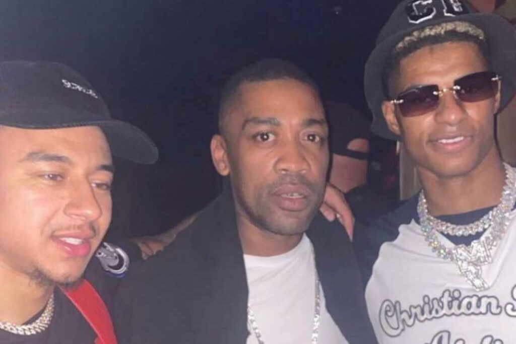 Lingard and Rashford of England were pictured partying with controversial rapper Wiley