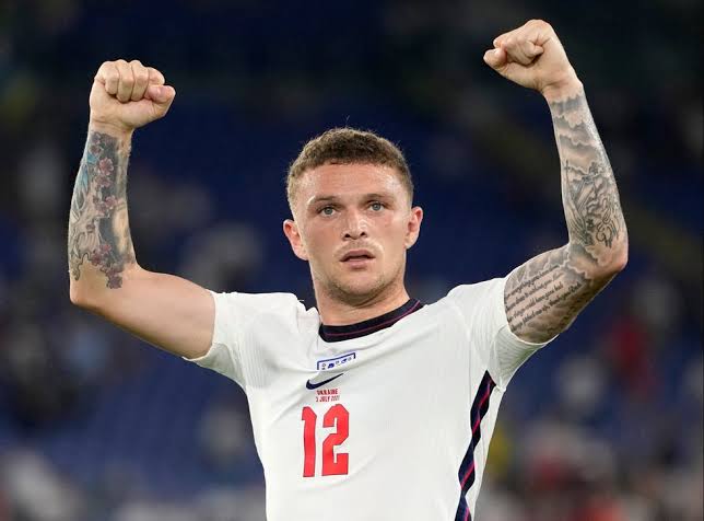 Kieran Trippier in the colors of England national team. 