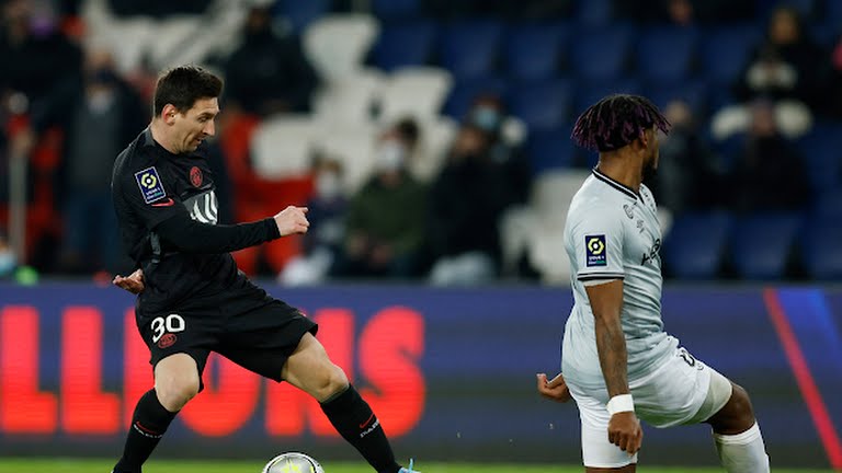 Lionel Messi in action against Reims on January 23. 