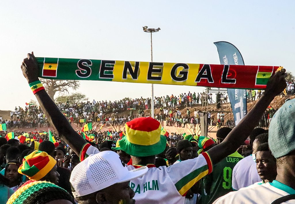 Senegalese gathered in Senegal to celebrate AFCON victory. 