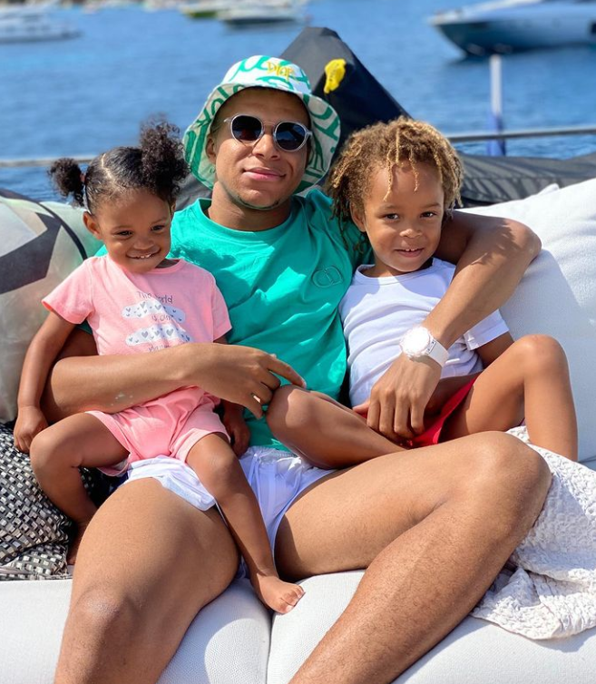 Kylian Mbappe and Melissa Gateau's children Isayan and Lana.