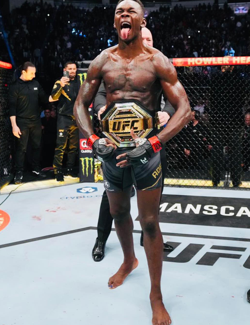 Israel Adesanya: UFC middleweight champion watched Manchester United vs Watford game and had a great time at a nightclub where he experienced  foreigners sing Afrobeat