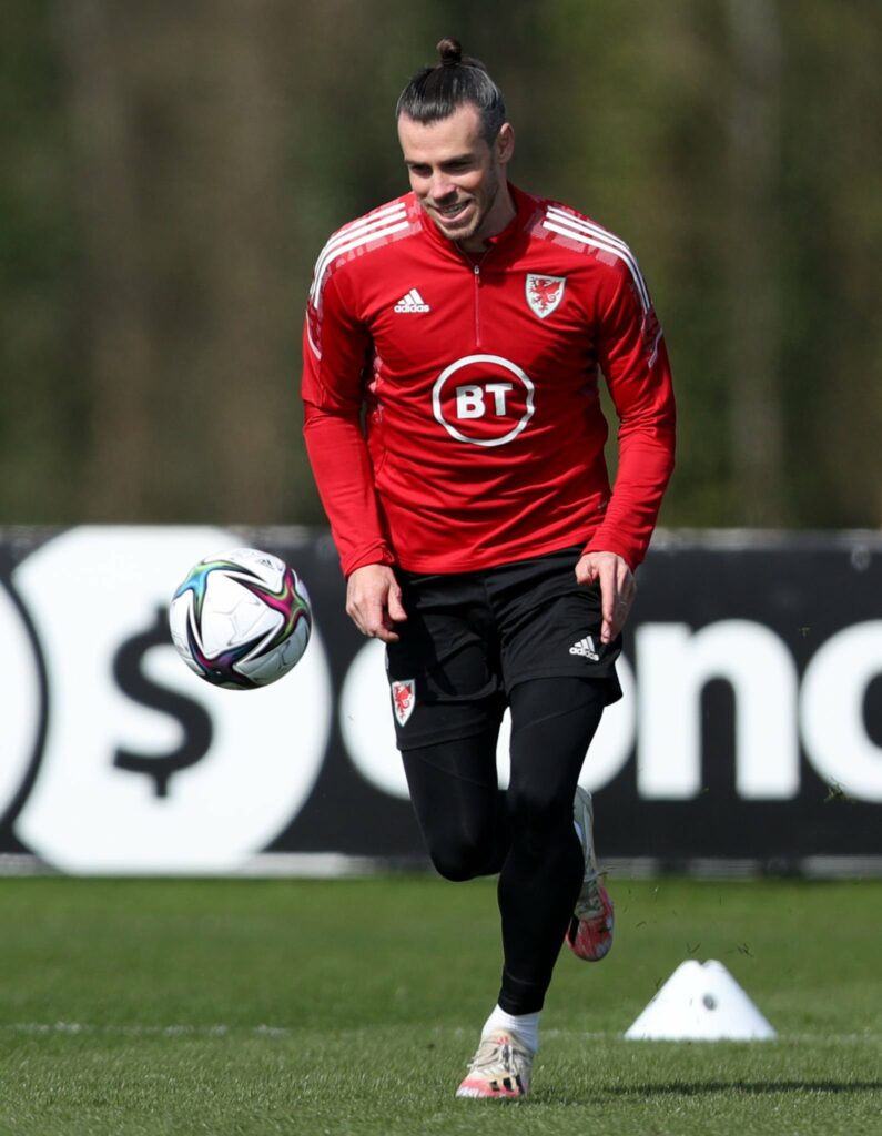 Gareth Bale training with Wales national team. 