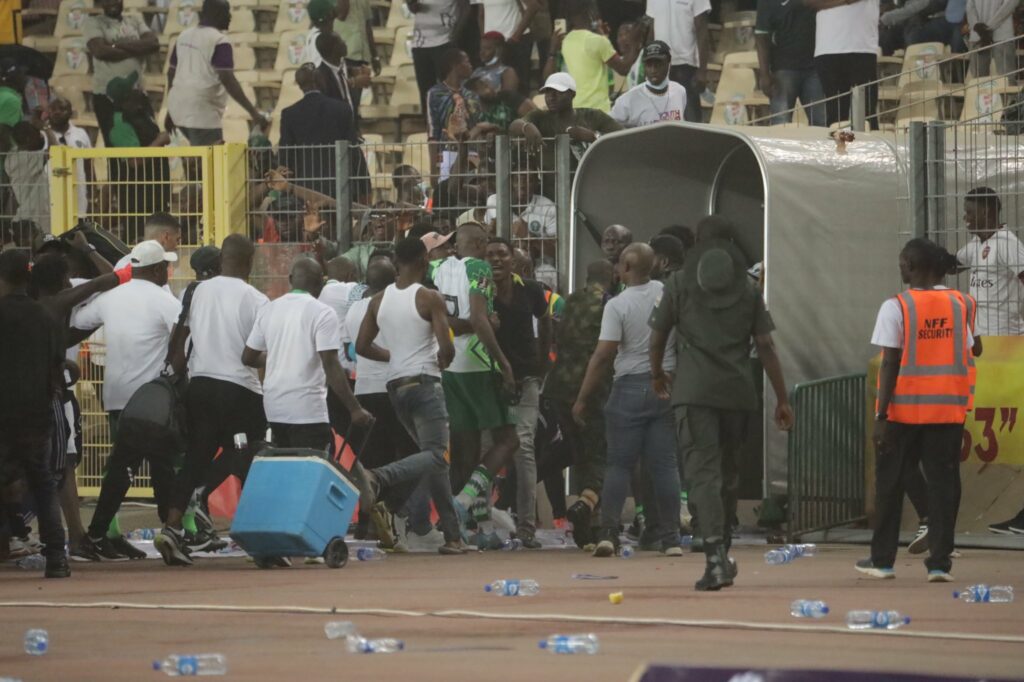 Video of Nigerians destroying 60,000 capacity stadium in Abuja after Ghana stopped Nigeria from qualifying for 2022 FIFA World Cup