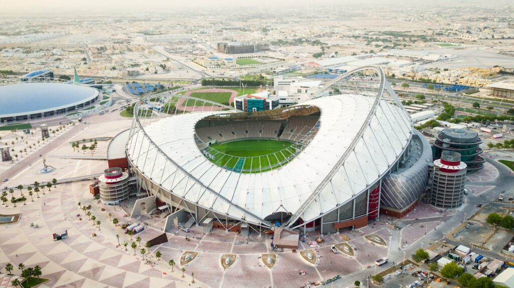 Khalifa Stadium, one of the stadiums designated for the World Cup. 