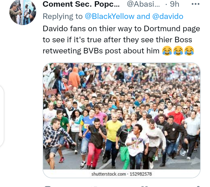 Borussia Dortmund tweeted about Davido's E choke slang... Here are the mixed reactions it generated