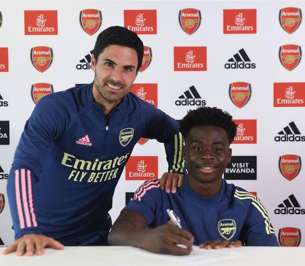 Bukayo Saka to sign a new contract with Arsenal that will earn him four times his current salary