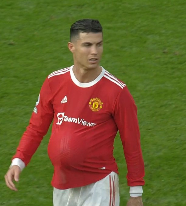Cristiano Ronaldo put the match ball beneath his jersey on Saturday. 