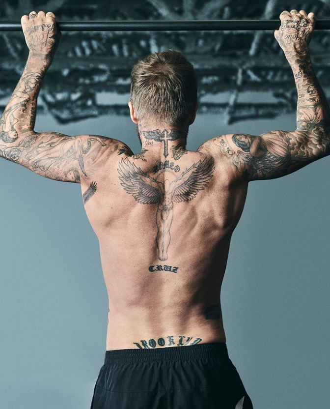 What is the total number of David Beckham tattoos?