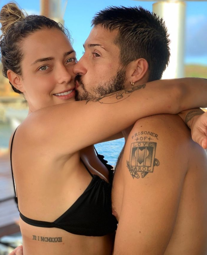 Neymar's former girlfriend Carolina and her husband Vinicius Martinez.