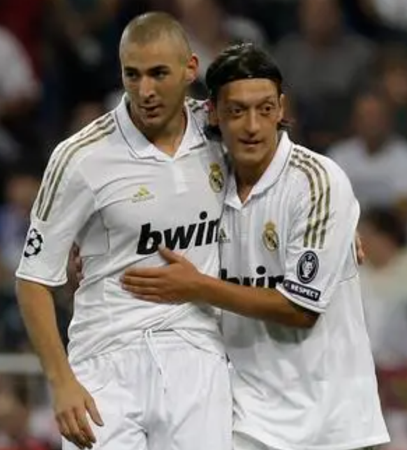 File photo of Karim Benzema and Mesut Ozil at Real Madrid. 
