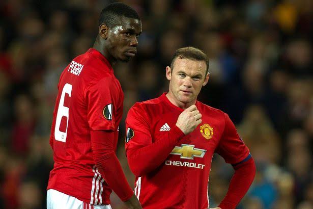 Wayne Rooney and Paul Pogba played together at Manchester United between 2016 and 2017. 