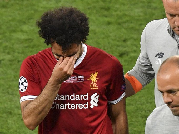 File photo of Mohamed Salah in the 2018 UEFA Champions League final after he was forced out of the game due to an injury. Liverpool went on to lose the final to Real Madrid.