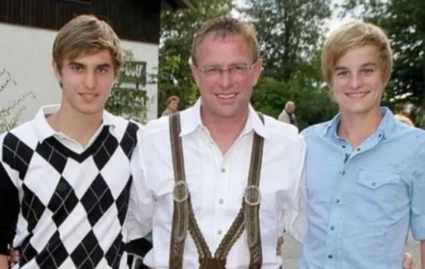 Rangnick and his two sons Kevin and David.