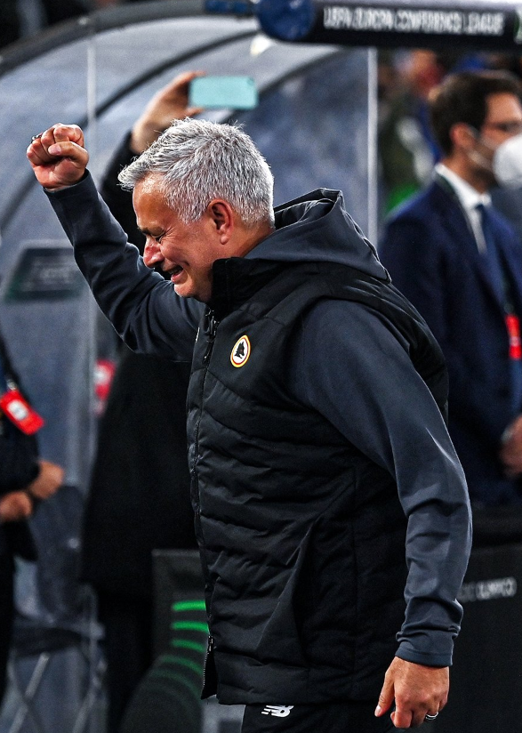 Jose Mourinho was in tears after Roma made it to the Conference League final on May 5.