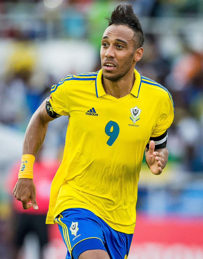 File photo of Aubameyang of Barcelona in action for Gabon.