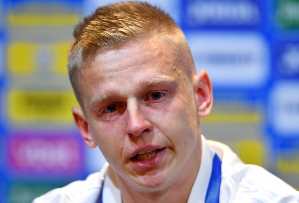 Oleksandr Zinchenko of Man City burst into tears on the eve of Ukraine's crucial World Cup play-off with Scotland