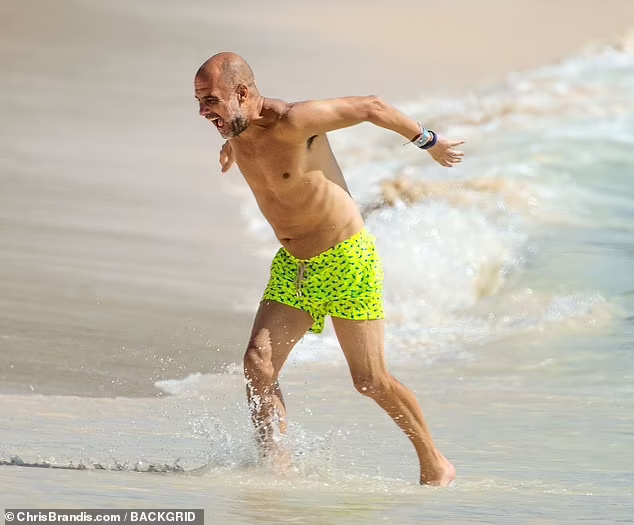 Pep Guardiola enjoying beach life in Barbados with his wife Cristina Serra