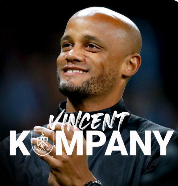 Vincent Kompany new Burnley's manager