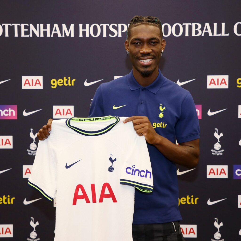 Yves Bissouma during his unveiling as Tottenham Hotspur player. 