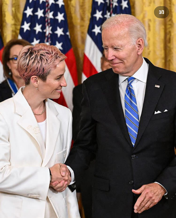 Megan Rapinoe receives medal of freedom from Joe Biden