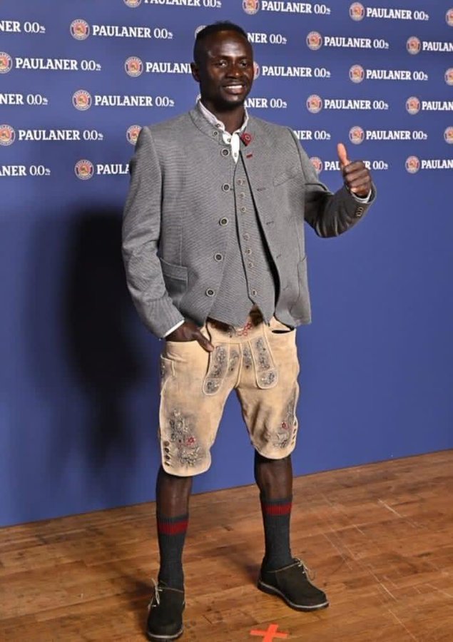 Sadio Mane in his Bavarian outfit during the 2022 Oktoberfest.