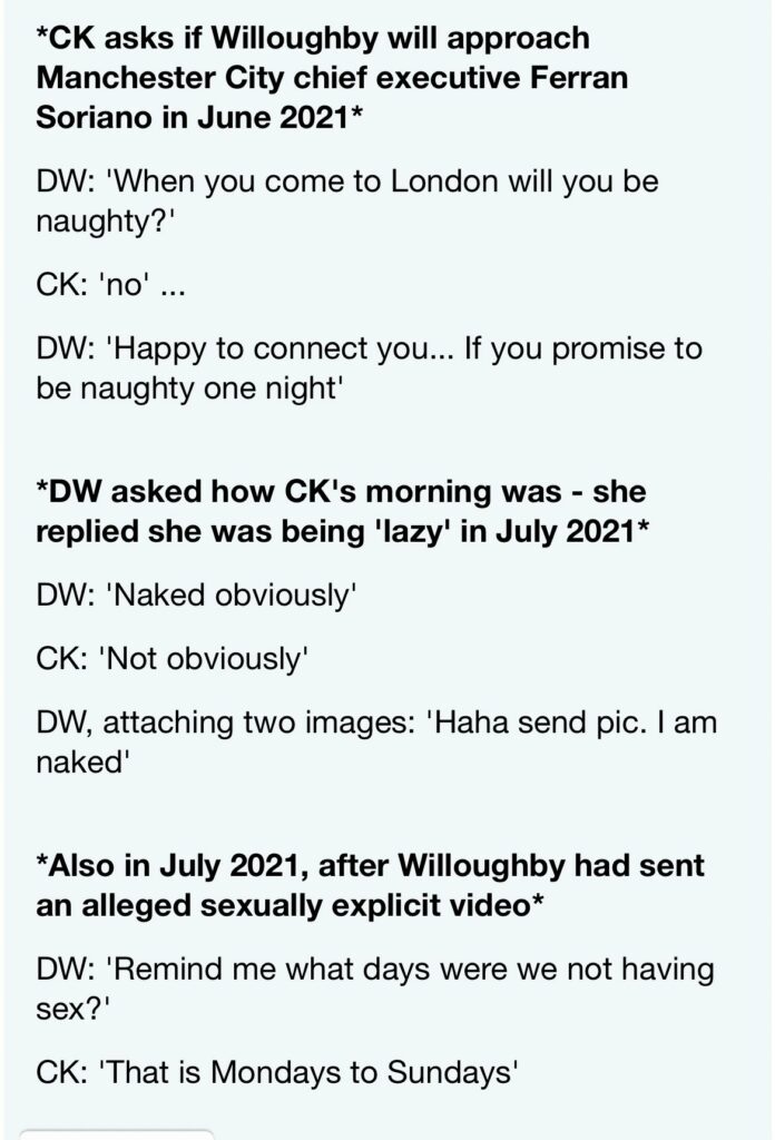 The Alleged conversation between Christian Kim and Damian Willoughby