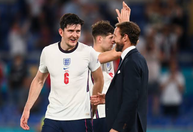 Harry Maguire and Gareth Southgate.