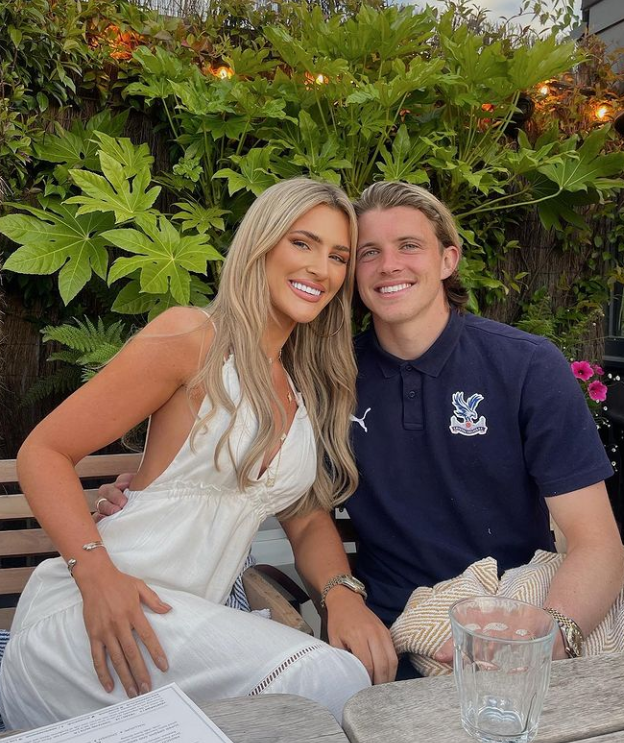 Conor Gallagher and his girlfriend, Aine May during his time at Crystal Palace.