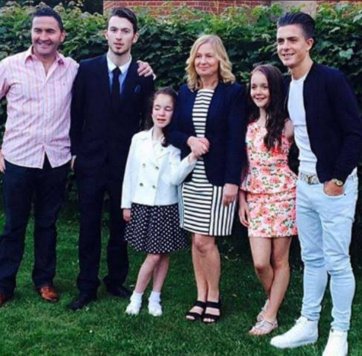 Jack Grealish (far left) in a group photograph with his Family.