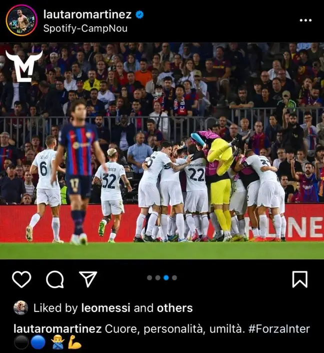 Lionel Messi Spites Barcelona As He Likes A Post On Instagram By Lautaro Martinez After Inter Milan Drew The Catalans In UCL