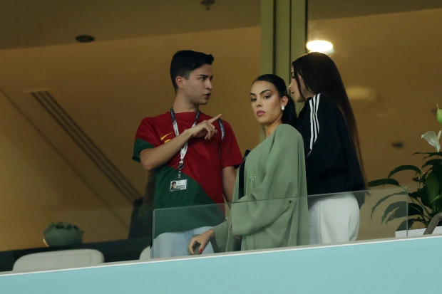 Georgina Rodriguez smiles in the audience despite Cristiano Ronaldo's exclusion from Portugal's World Cup squad